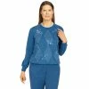 Top 10 💯 Alfred-Dunner Hoodies & Sweatshirts 👩 Womens Alfred Dunner Floral Park Diamond Embroidery Sweatshirt 🎉