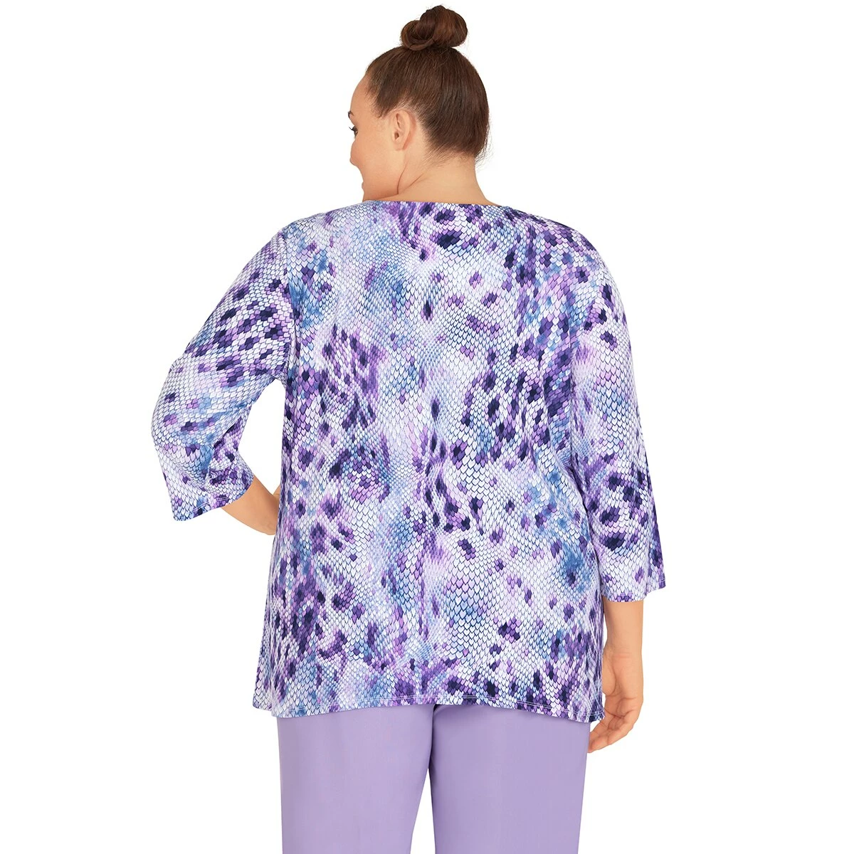Coupon 🤩 Alfred-Dunner Tops Plus Size Alfred Dunner Picture Perfect 3/4 Sleeve Reptile Top ✔️ 2 Coupon 🤩 Alfred-Dunner Tops Plus Size Alfred Dunner Picture Perfect 3/4 Sleeve Reptile Top ✔️ - Image 2