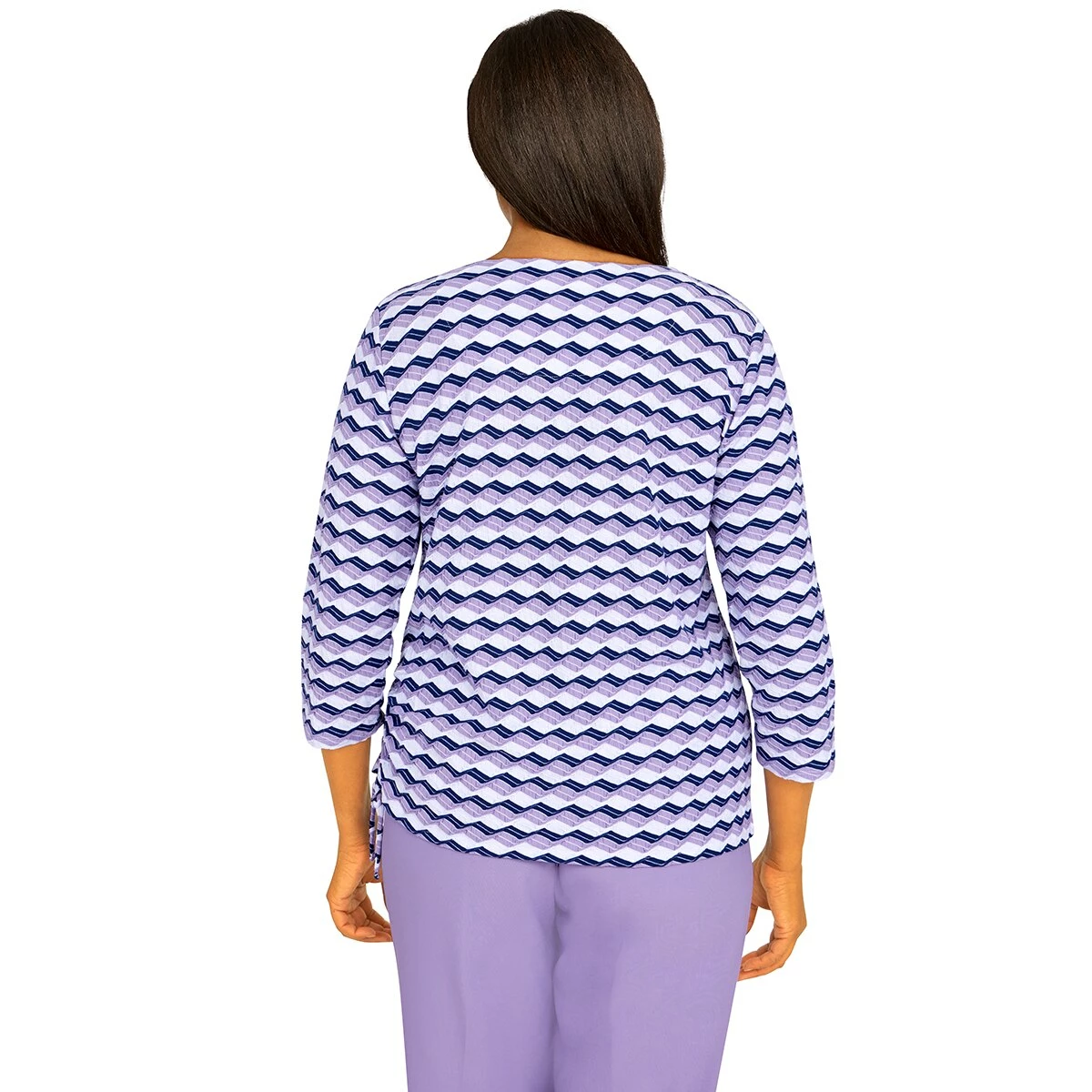 Wholesale 🎉 Alfred-Dunner Tops Petite Alfred Dunner Picture Perfect Geometric/Stripe Knit Top 😍 2 Wholesale 🎉 Alfred-Dunner Tops Petite Alfred Dunner Picture Perfect Geometric/Stripe Knit Top 😍 - Image 2