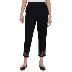 Best deal 👍 Alfred-Dunner 👩 Womens Alfred Dunner Second Nature Embroidered Ankle Pants 😉