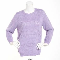 Budget ⌛ Alfred-Dunner Sweaters & Cardigans 👩 Womens Alfred Dunner Classics Soft Acrylic Pointelle Sweater ✨ -Alfred Dunner Store Online Shop unnamed file 368