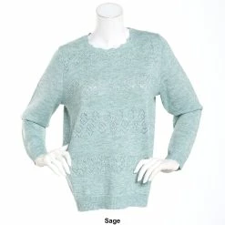 Buy 🤩 Alfred-Dunner Sweaters & Cardigans Petite Alfred Dunner Classics Soft Acrylic Pointelle Sweater 🔔 -Alfred Dunner Store Online Shop unnamed file 377