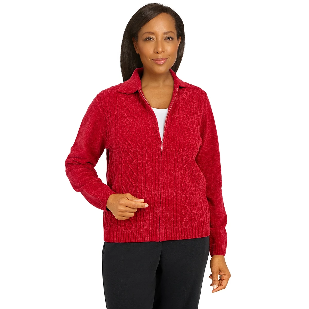 Cheapest ⌛ Alfred-Dunner Sweaters & Cardigans Petite Alfred Dunner Classics Zip Front Chenille Cardigan 😀 1 Cheapest ⌛ Alfred-Dunner Sweaters & Cardigans Petite Alfred Dunner Classics Zip Front Chenille Cardigan 😀