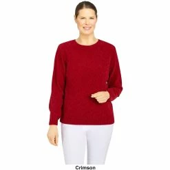 Cheapest 🛒 Alfred-Dunner Sweaters & Cardigans 👩 Womens Alfred Dunner Classics Pullover Chenille Sweater 🎁 -Alfred Dunner Store Online Shop unnamed file 401