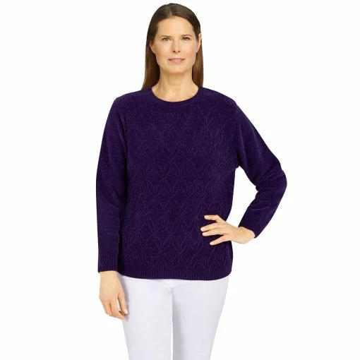 Best Sale 👏 Alfred-Dunner Sweaters & Cardigans Petite Alfred Dunner Classics Pullover Chenille Sweater 😍 -Alfred Dunner Store Online Shop unnamed file 403