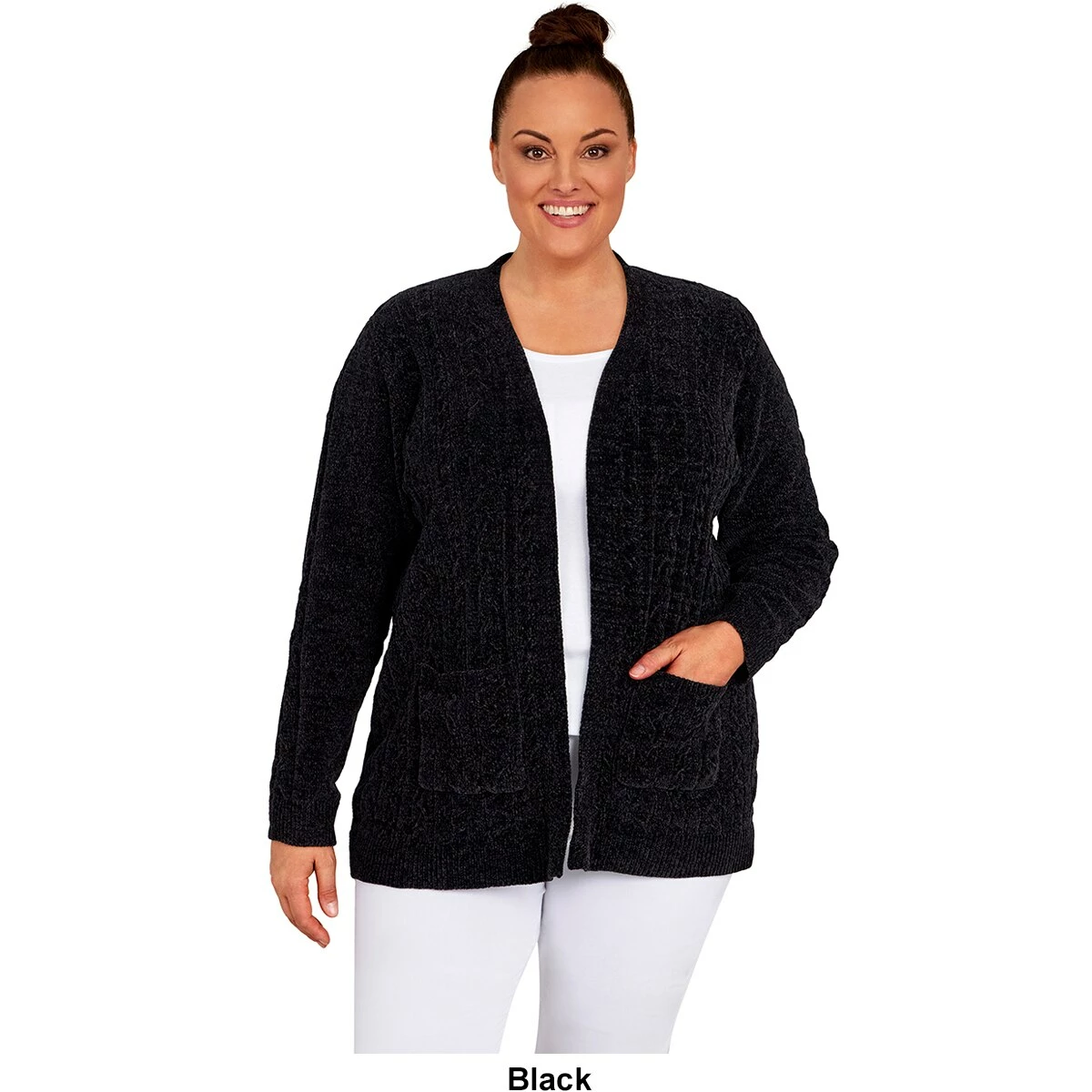 Top 10 😉 Alfred-Dunner Sweaters & Cardigans Plus Size Alfred Dunner Classics Open Front Chenille Cardigan 🎉 3 Top 10 😉 Alfred-Dunner Sweaters & Cardigans Plus Size Alfred Dunner Classics Open Front Chenille Cardigan 🎉 - Image 3