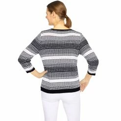 Budget 🤩 Alfred-Dunner Sweaters & Cardigans 👩 Womens Alfred Dunner Empire State Texture Chevron Sweater 🌟 -Alfred Dunner Store Online Shop unnamed file 429