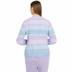 Hot Sale 🥰 Alfred-Dunner Sweaters & Cardigans 👩 Womens Alfred Dunner Victoria Falls Stripe Chenille Sweater 👍 -Alfred Dunner Store Online Shop unnamed file 454