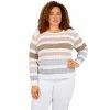 Budget ✨ Alfred-Dunner Sweaters & Cardigans Plus Size Alfred Dunner Biadere Pointelle Chenille Sweater ⌛