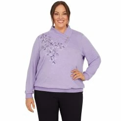 Coupon โ๏ธ Alfred-Dunner Sweaters & Cardigans Plus Size Alfred Dunner Victoria Falls Asymmetric Sweater ๐
