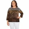 Best reviews of 🥰 Alfred-Dunner Sweaters & Cardigans Plus Size Alfred Dunner Classics Ombre Jacquard Sweater 🔔