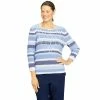 Hot Sale ✔️ Alfred-Dunner Sweaters & Cardigans 👩 Womens Alfred Dunner Shenandoah Valley Biadere Texture Sweater 🤩