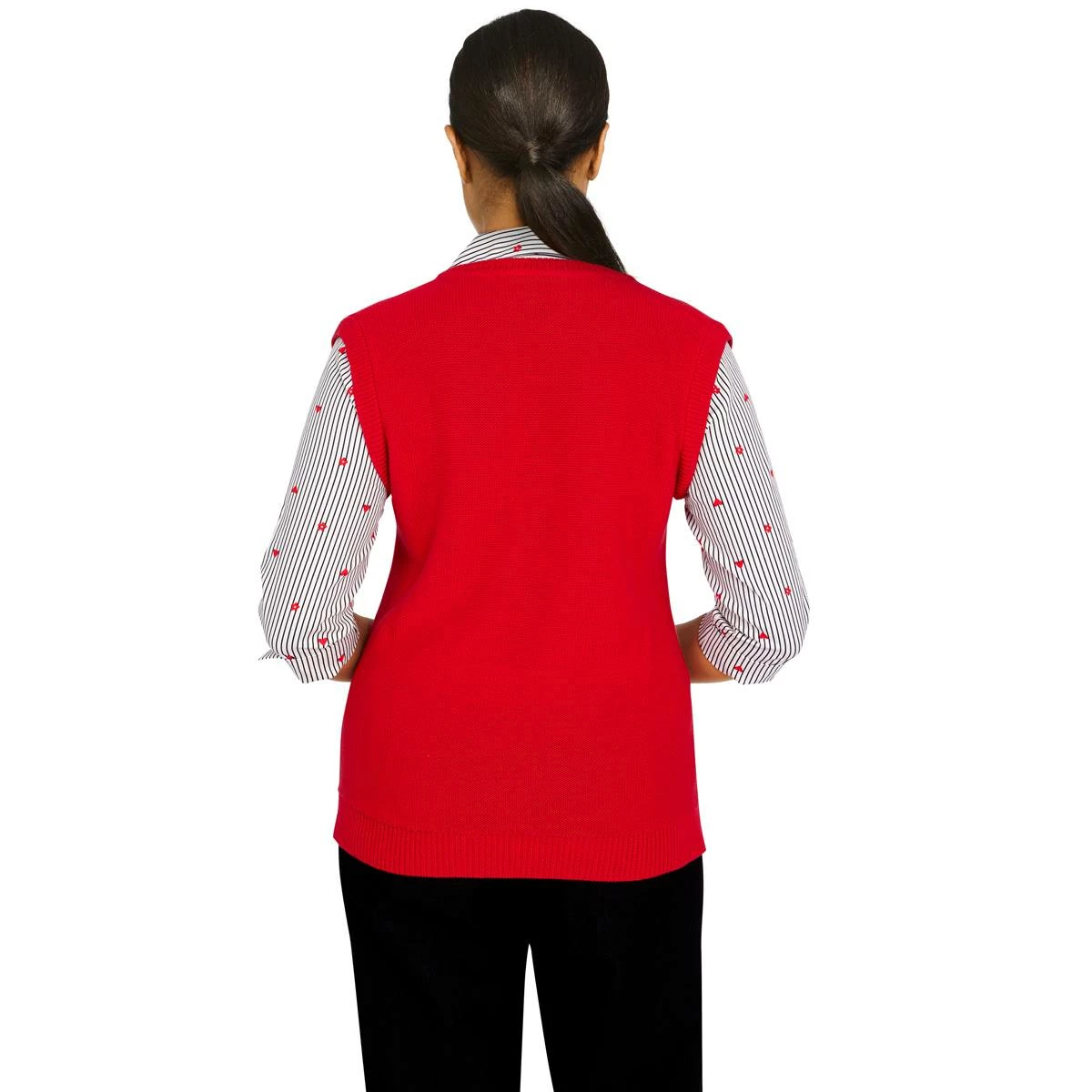 Flash Sale 🛒 Alfred-Dunner Sweaters & Cardigans 👩 Womens Alfred Dunner Checking In Heart Woven Cable Sweater Vest 👏 2 Flash Sale 🛒 Alfred-Dunner Sweaters & Cardigans 👩 Womens Alfred Dunner Checking In Heart Woven Cable Sweater Vest 👏 - Image 2