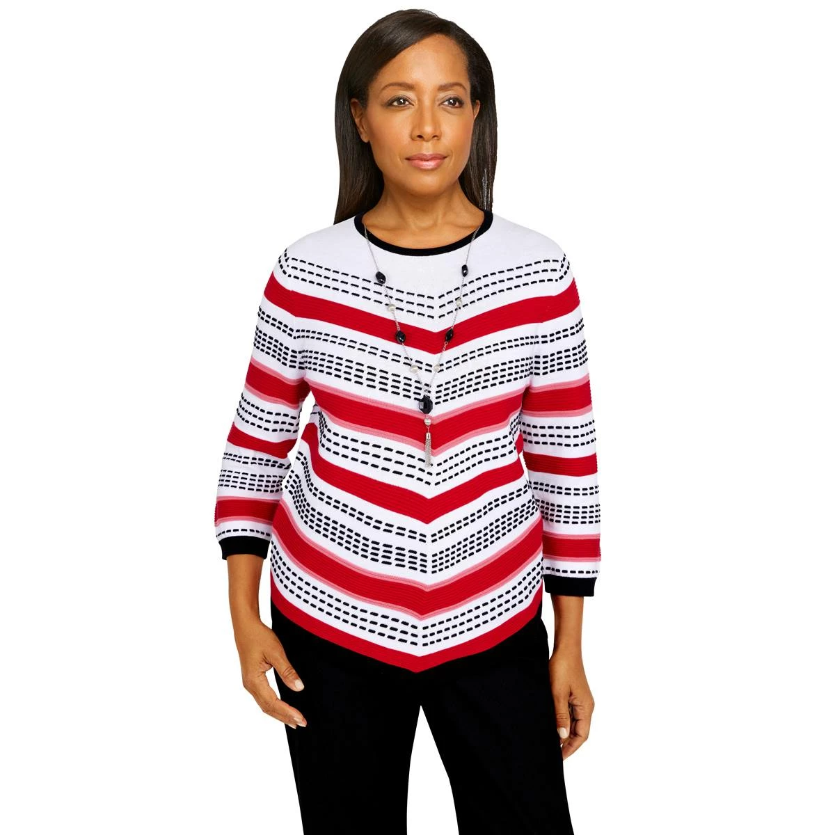 Cheapest ๐ฅฐ Alfred-Dunner Sweaters & Cardigans Petite Alfred Dunner Checking In Chevron Sweater W/Necklace ๐งจ 1 Cheapest ๐ฅฐ Alfred-Dunner Sweaters & Cardigans Petite Alfred Dunner Checking In Chevron Sweater W/Necklace ๐งจ