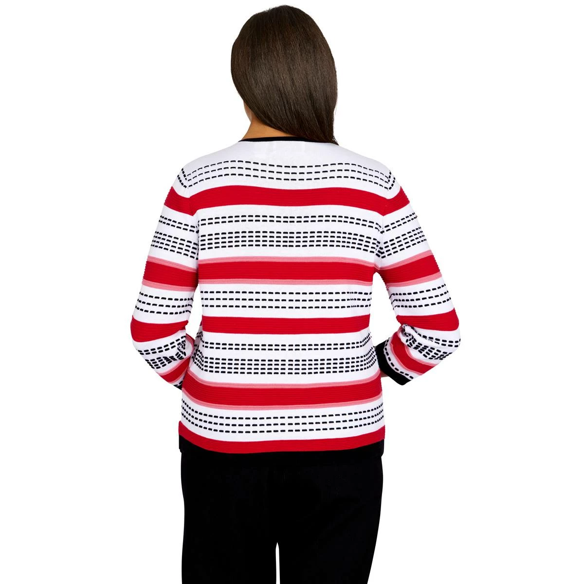 Cheapest ๐ฅฐ Alfred-Dunner Sweaters & Cardigans Petite Alfred Dunner Checking In Chevron Sweater W/Necklace ๐งจ 2 Cheapest ๐ฅฐ Alfred-Dunner Sweaters & Cardigans Petite Alfred Dunner Checking In Chevron Sweater W/Necklace ๐งจ - Image 2