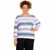 Best Sale 😍 Alfred-Dunner Sweaters & Cardigans Plus Size Alfred Dunner Picture Perfect Texture Stripe Sweater 🧨