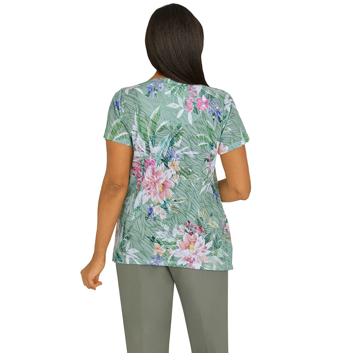 Top 10 ๐ฏ Alfred-Dunner Tops ๐ฉ Womens Alfred Dunner Palm Desert Floral Burnout Knit Top ๐ 2 Top 10 ๐ฏ Alfred-Dunner Tops ๐ฉ Womens Alfred Dunner Palm Desert Floral Burnout Knit Top ๐ - Image 2