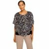 Best Sale 🤩 Alfred-Dunner Tops 👩 Womens Alfred Dunner Second Nature Zebra Flutter Woven Blouse 🧨
