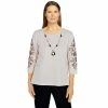 Best Pirce 👏 Alfred-Dunner Tops 👩 Womens Alfred Dunner Second Nature Embroidered Sleeveless Top 🛒
