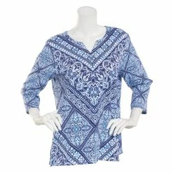 Best reviews of ⌛ Alfred-Dunner Tops 👩 Womens Alfred Dunner Classics Medallion Chevron Top 👍