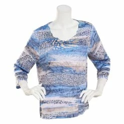 Top 10 ✔️ Alfred-Dunner Tops 👩 Womens Alfred Dunner Classics Animal Biader Burnout Lace Top 🎉