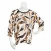 Hot Sale 🥰 Alfred-Dunner Tops Plus Size Alfred Dunner Classics 3/4 Sleeve Skin Brushstroke Top 🎁