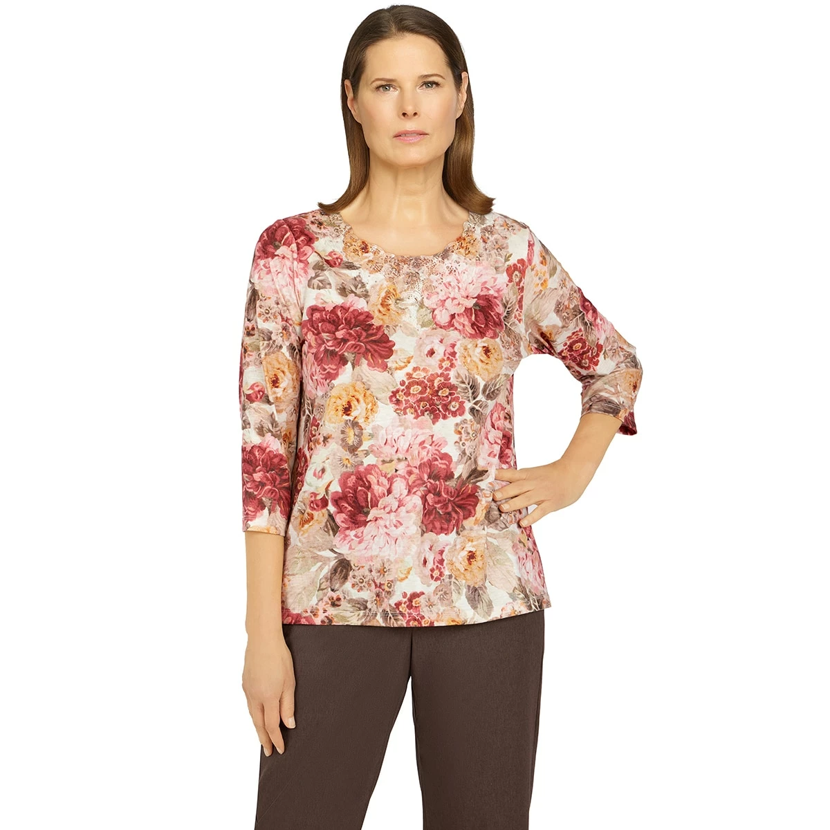 Coupon ❤️ Alfred-Dunner Tops 👩 Womens Alfred Dunner Sorrento Tapestry Floral Lace Neck Top 🔔 1 Coupon ❤️ Alfred-Dunner Tops 👩 Womens Alfred Dunner Sorrento Tapestry Floral Lace Neck Top 🔔