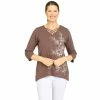 Coupon 🛒 Alfred-Dunner Tops Petite Alfred Dunner Sorrento Asymmetrical Floral Rib Blouse 🛒