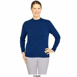 Flash Sale 🥰 Alfred-Dunner Tops Petite Alfred Dunner Classics Soft Acrylic Scallop Mock Neck Top 👏 -Alfred Dunner Store Online Shop unnamed file 696