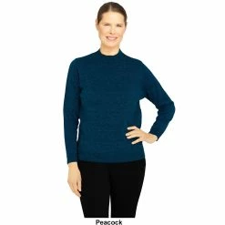 Flash Sale 🥰 Alfred-Dunner Tops Petite Alfred Dunner Classics Soft Acrylic Scallop Mock Neck Top 👏 -Alfred Dunner Store Online Shop unnamed file 699