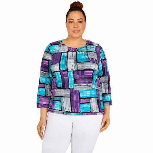 Best reviews of ✔️ Alfred-Dunner Tops Plus Size Alfred Dunner Classics Color Block Printed Sweater ❤️ -Alfred Dunner Store Online Shop unnamed file 762