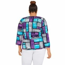 Best reviews of ✔️ Alfred-Dunner Tops Plus Size Alfred Dunner Classics Color Block Printed Sweater ❤️ -Alfred Dunner Store Online Shop unnamed file 763