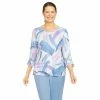 Best Pirce 🧨 Alfred-Dunner Tops 👩 Womens Alfred Dunner Victoria Falls Abstract Brushstrokes Blouse 😉