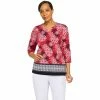 Best Sale 😉 Alfred-Dunner Tops 👩 Womens Alfred Dunner Classics Snowflake Border Holiday Blouse ✨