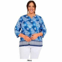 Coupon 🤩 Alfred-Dunner Tops Plus Size Alfred Dunner Classics Snowflake Border Holiday Blouse ⭐ -Alfred Dunner Store Online Shop unnamed file 897
