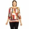 Cheap ✔️ Alfred-Dunner Tops Plus Size Alfred Dunner Madagascar Color Block Border Suede Top 🥰