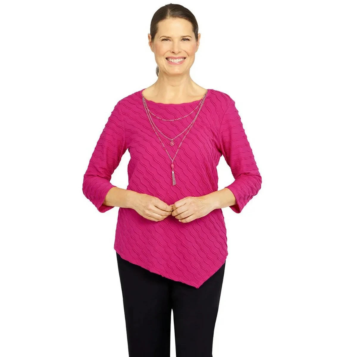 Coupon 🌟 Alfred-Dunner Tops Plus Size Alfred Dunner Theater District Texture Asymmetric Top 🔔 1 Coupon 🌟 Alfred-Dunner Tops Plus Size Alfred Dunner Theater District Texture Asymmetric Top 🔔